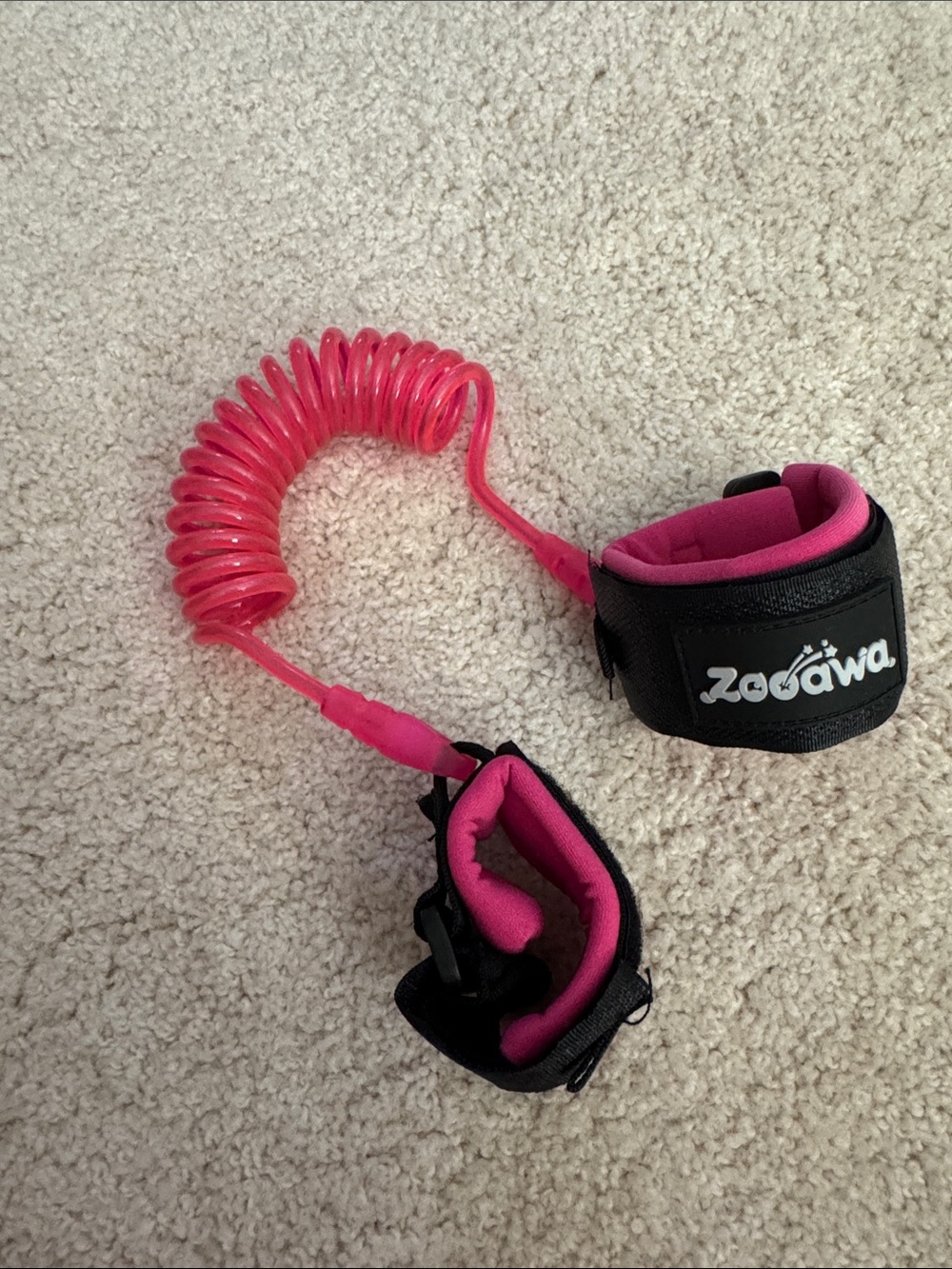 Pink Child Safety Wrist Leash - Coiled Toddler Connector